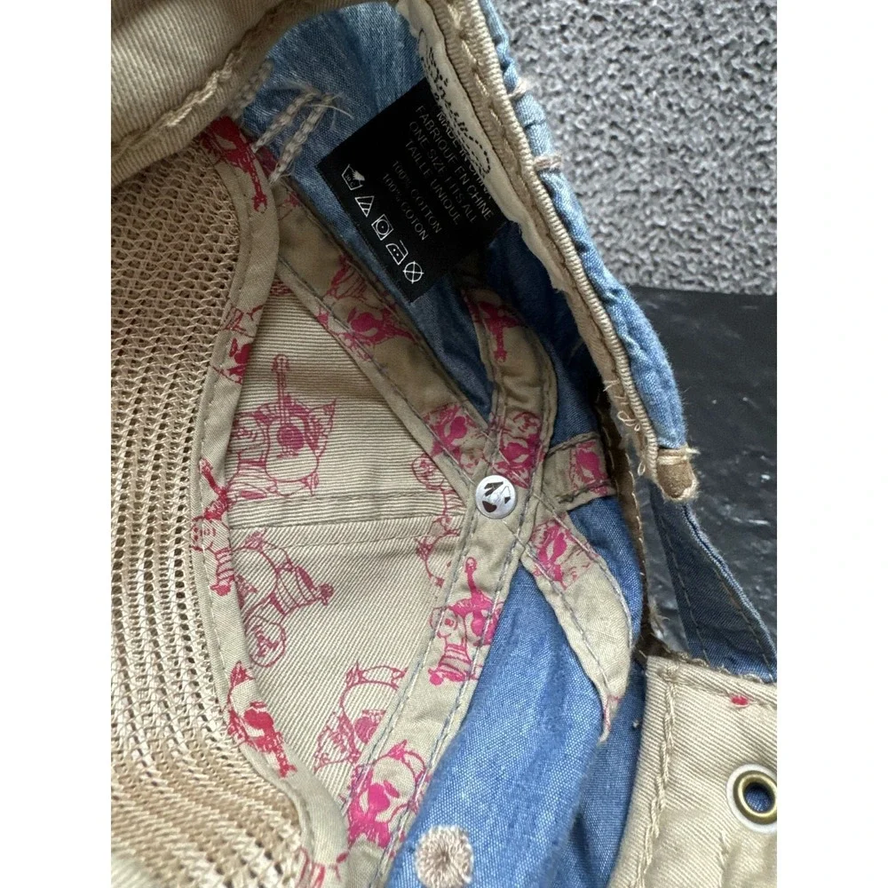 Vintage‎ True Religion Patched Denim Adjustable Strap Cap Blue Mens One Size
